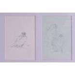 ARCHIBALD THORBURN (1860-1935), Framed Pencil Sketch, depicting birds of prey. Each 13 cm x 9 cm.