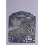 ROBERT GREENHALF (b 1950), Framed Coloured Etching, signed in pencil, 39/75, "Wild Roses". 40 cm x