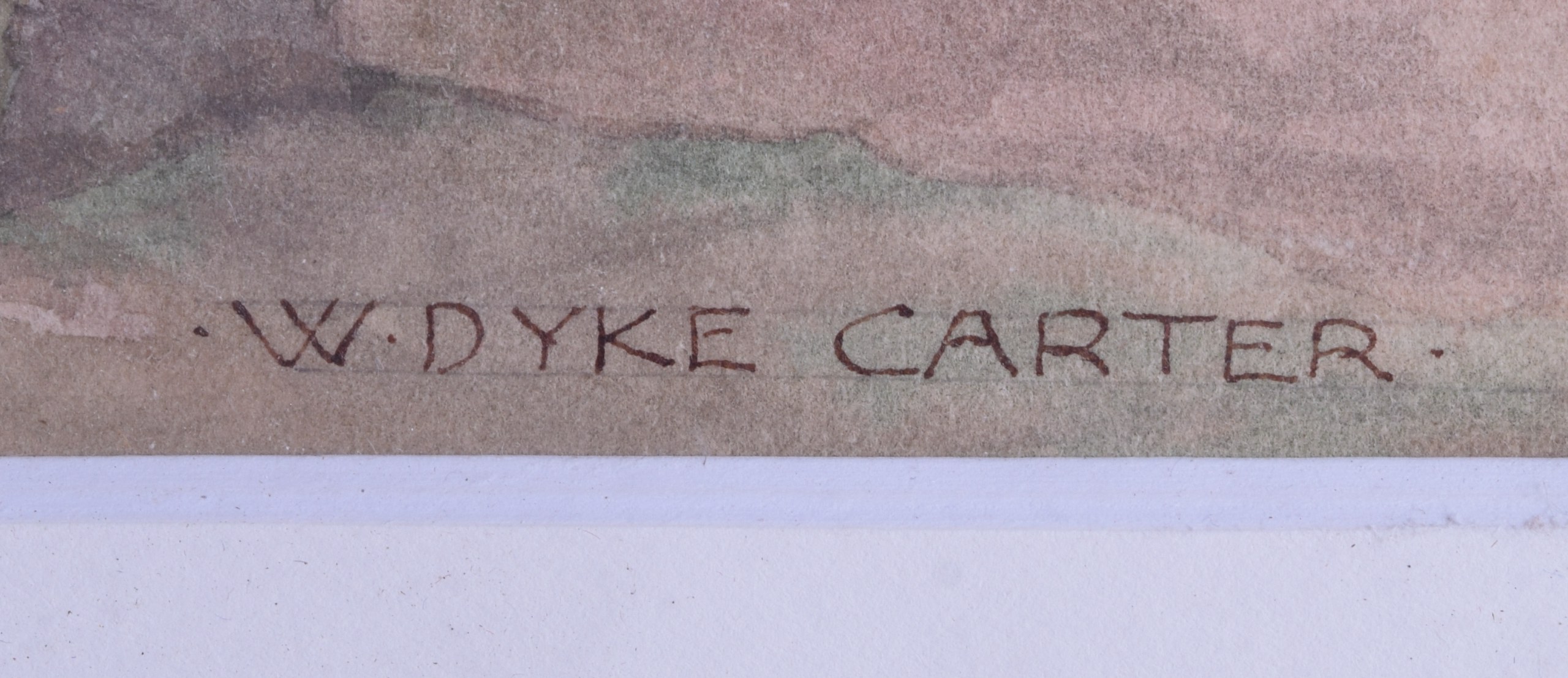 WALTER DYKE CARTER (1894-1966), Framed Watercolour, signed, street scenes. 26 cm x 37 cm. - Image 2 of 2