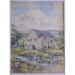 ENGLISH SCHOOL (20th Century), Framed Watercolour, indistinctly signed, cottage in a landscape. 32