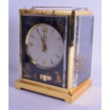 A GOOD JAEGER LE COULTRE PERSPEX MARINA ATMOS CLOCK decorated with figures fishing an trees. 18 cm x