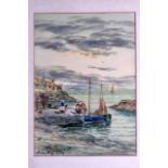 SCOTTISH SCHOOL (20th Century), Framed Watercolour, signed, figures by boats in coastal landscape.