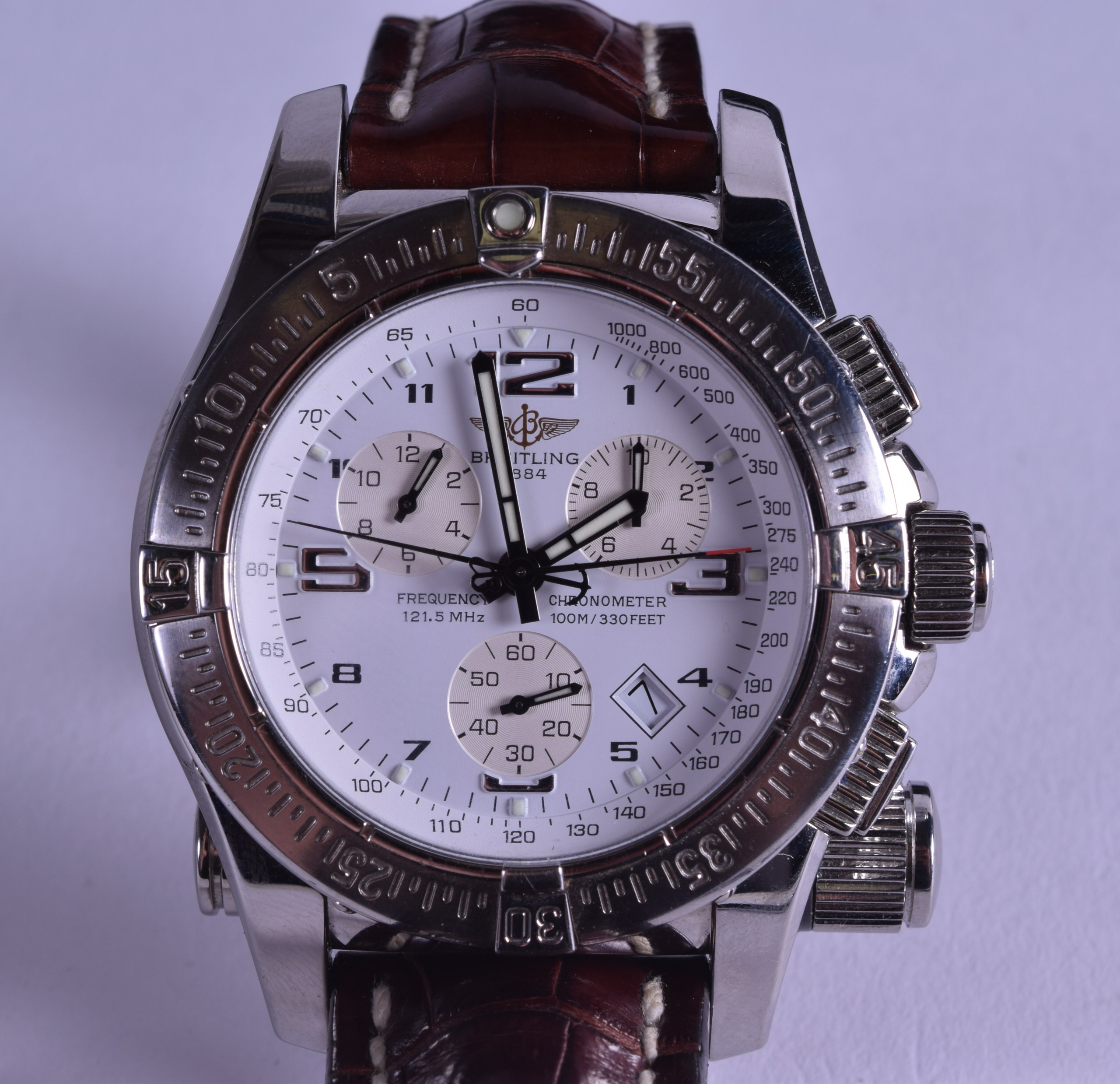 A GOOD CASED BREITLING CHRONOMETER 'EMERGENCY MISSION' WRISTWATCH with original case, parts and - Image 2 of 3