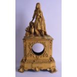 A 19TH CENTURY FRENCH ORMOLU CLOCK CASE surmounted with a classical Eastern female, the case