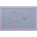 ARCHIBALD THORBURN (1860-1935), Framed Pencil Sketch, depicting an eagle. 19 cm x 32 cm.