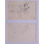 ARCHIBALD THORBURN (1860-1935), Framed Pencil Sketch, depicting cattle . Each 9.5 cm x 15 cm.