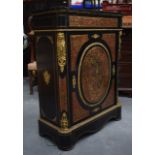 A 19TH CENTURY FRENCH EBOINSED BOULLE WORK CABINET with ormolu mounts. 110 cm x 80 cm.