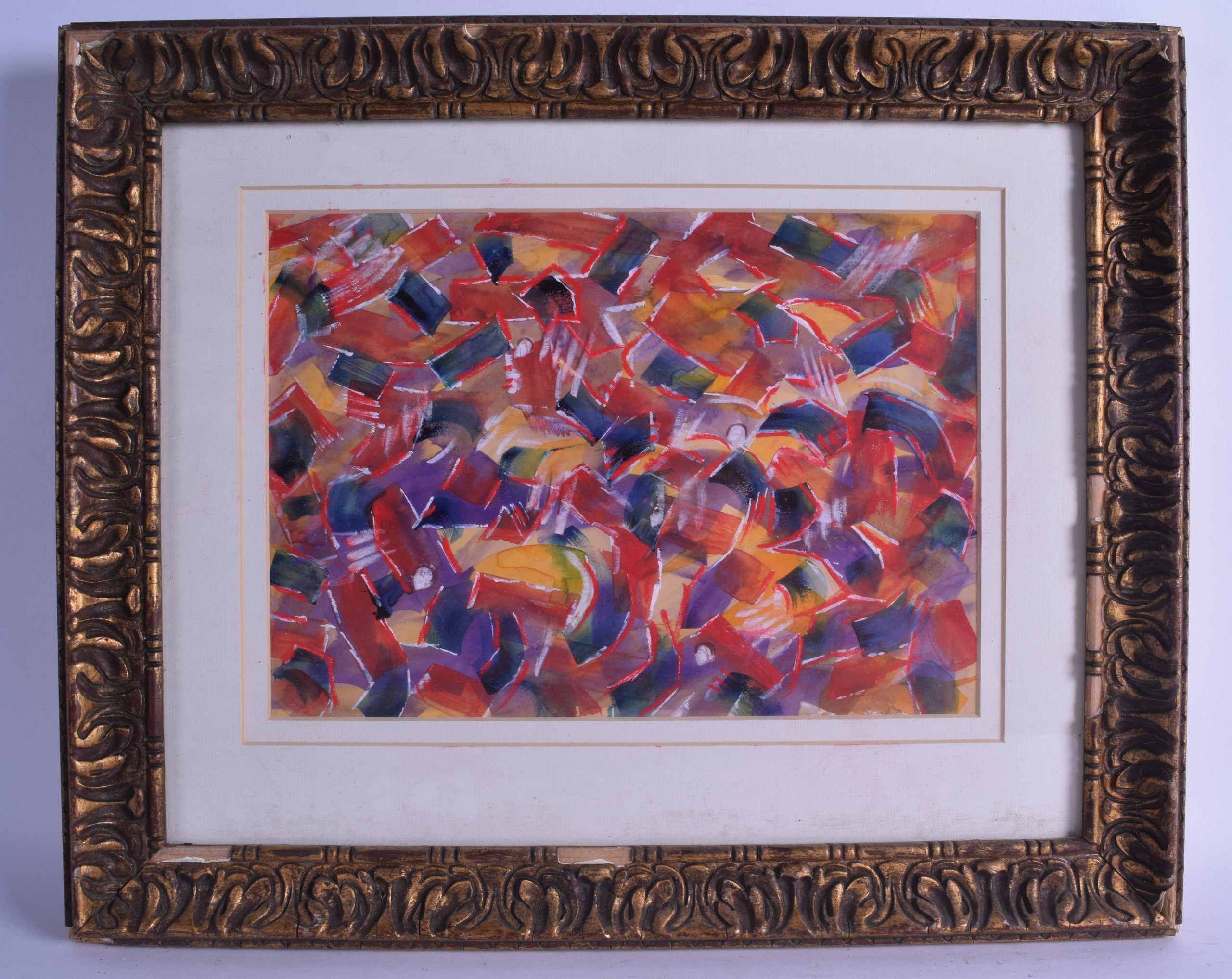 CIRCLE OF PATRICK HERON (1920-1999), Framed Pastel & Watercolour, unsigned, abstract ribbons. 20