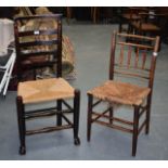 TWO 19TH CENTURY COUNTRY MADE WICKER CHAIRS. (2)