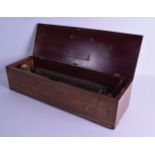 A 19TH CENTURY SWISS NICOLE FRERES WALUT CASED MUSIC BOX. Overall 52 cm wide, cylinder 33 cm wide.