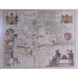 AN ANTIQUE FRAMED MAP, depicting Northamptonshire. 40 cm x 50 cm.