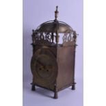 A VICTORIAN BRASS LANTERN CLOCK CASE in the 17th century style. 39.5 cm high.