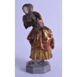 Charlotte H Monginot (Born 1875) An Art Nouveau French bronze and ivory figure of a female, modelled