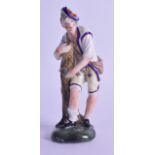 AN 18TH CENTURY LUDWISBURG FIGURE OF A GARDENER modelled with a scythe. 12.5 cm high.