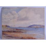 B STRONGMAN (British), Unframed Watercolour, signed, boats sailing in a coastal landscape,