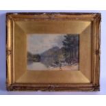 WILLIAM YOUNG (1845-1916), Framed Watercolour, signed, mountainous river landscape. 17 cm x 25 cm.