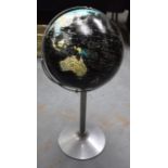 A RETRO GLOBE upon a chrome base. 97 cm high.