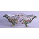 A LATE 19TH CENTURY MEISSEN PORCELAIN HANDLED BASKET painted with flowers, encrusted with flowers.