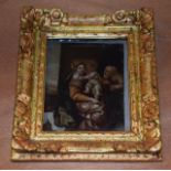 A 17TH CENTURY CONTINENTAL OIL PAINTING ON COPPER depicting Madonna & Child. 11 cm x 14 cm.