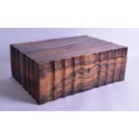 A MID 19TH CENTURY ANGLO INDIAN CARVED HARDWOOD BOX AND COVER with fitted interior, engraved with