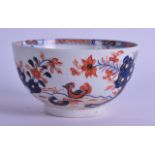 18th c. Lowestoft small slops bowl painted with the Two Bird pattern. 11cm Wide