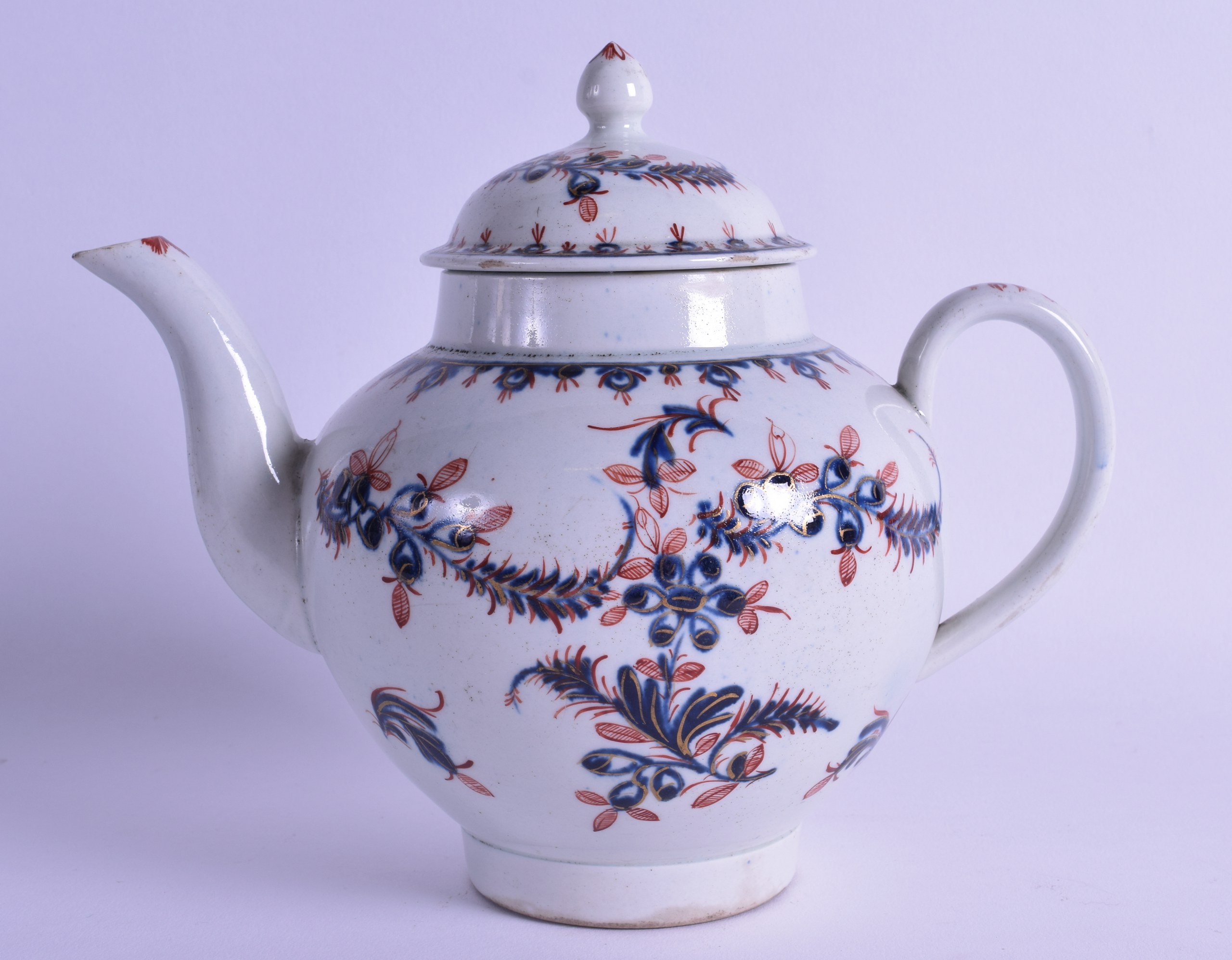 18th c. John and Jane Pennington Liverpool good teapot and cover painted in underglaze blue with