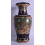 A GOOD LARGE 19TH CENTURY CHINESE FAMILLE VERTE CRACKLED GLAZED VASE painted with extensive