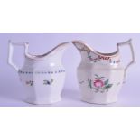 Early 19th c. cream jug of octagonal shape pattern 37 and another of similar shape pattern 46,