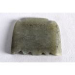 A Good Islamic Jade Tablet, 16th/17th Century, inscribed with extensive calligraphy. 1.5ins wide.