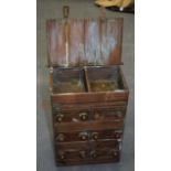 A SMALL BRONZE SIX DRAWER CHEST. 26 cm x 34 cm.