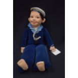 A 1930~2 NORAH WELLINGS DOLL, formed as a sailor boy. 36 cm long.