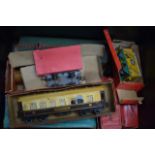 A QUANTITY OF VINTAGE TOY TRAINS, some boxed. (qty)