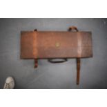 AN ANTIQUE LEATHER GUN CASE by Fred Stroudley of Manchester. 79 cm x 30 cm.