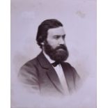BRITISH SCHOOL (Early 20t hCentury), Framed Print on Porcelain, bearded male in a black suit. 29