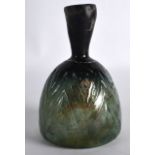 A Glass Chevron Design Islamic Vase, 10th/12th Century. 5.75ins high.