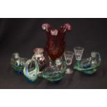 A GROUP OF ART GLASS, of various style and size. (8)