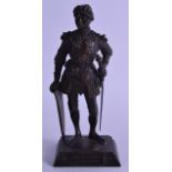 A LATE 19TH CENTURY GERMAN BRONZE FIGURE OF ARTUR KONIG stamped Fr. Unterberger Innsbruck. 18 cm