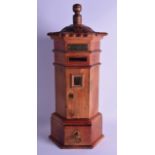 A VICTORIAN STYLE NOVELTY POSTBOX LETTER BOX with sliding drawer. 55 cm high.