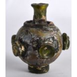 An Islamic Glass Rose Water Sprinkler, 10th/12th Century, with circular ribbed motifs. 2.75ins