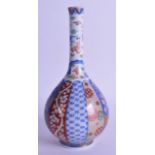 A 19TH CENTURY JAPANESE MEIJI PERIOD IMARI BOTTLE NECK VASE painted with dragons and panels of
