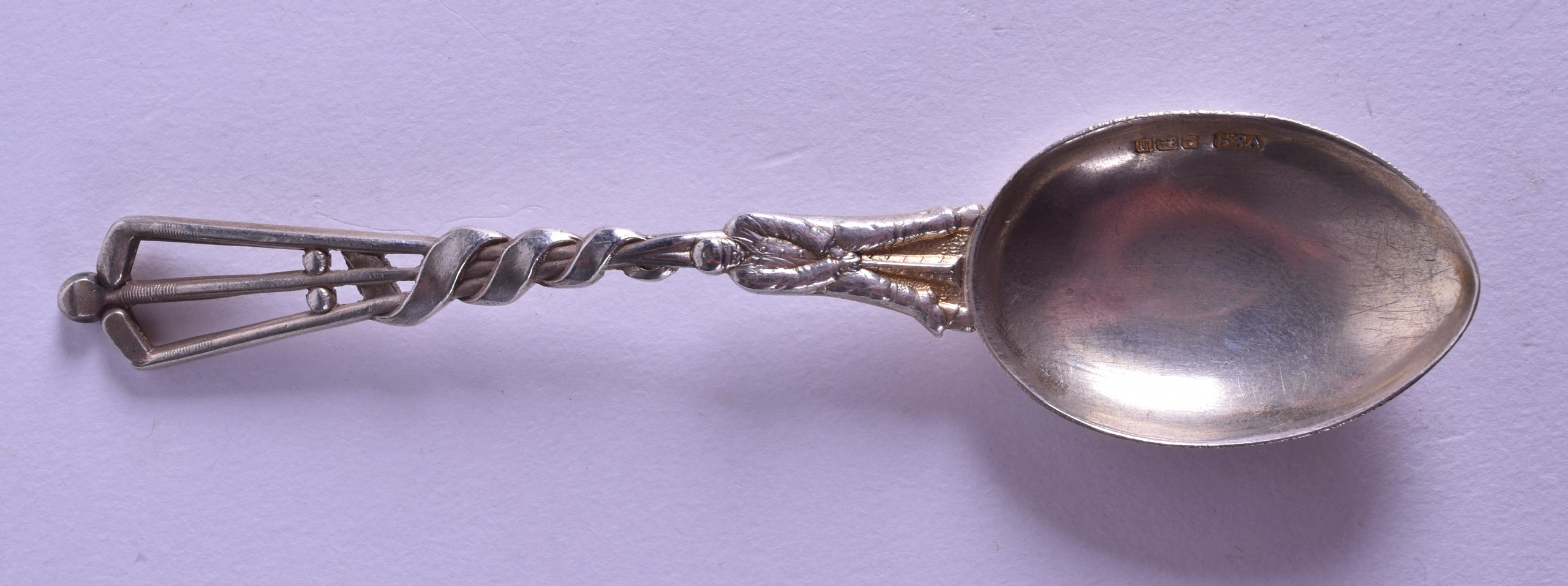 AN UNUSUAL SILVER GOLFING SPOON. Birmingham 1912.