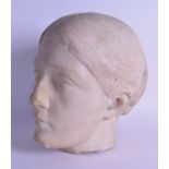 A GOOD 17TH/18TH CENTURY EUROPEAN CARVED MARBLE HEAD Antiquity Style, French/Italian, modelled as