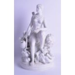 A RARE LARGE 18TH/19TH CENTURY FRENCH BISCUIT GLAZED PORCELAIN FIGURAL GROUP Attributed to Sevres,
