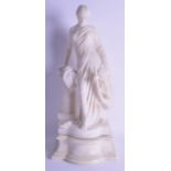 A GOOD 19TH CENTURY ITALIAN CARVED MARBLE FIGURE OF A CLASSICAL FEMALE modelled upon a shaped