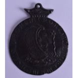 AN UNUSUAL ~BILLY & CHARLEY~ MEDIEVAL TYPE PILGRI BADGE probably late Victorian. 9.25 cm wide.