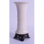 A 17TH/18TH CENTURY CHINESE BLANC DE CHINE PORCELAIN GU SHAPED VASE Kangxi/Yongzheng, of plain form.