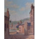 EUROPEAN SCHOOL (Early 20th Century), Framed Oil on Canvas, signed M.H.L, dusty street scenes with