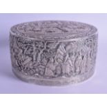 A SUPERB LARGE 19TH CENTURY CHINESE EXPORT SILVER BOX AND COVER bearing Da Xing trade marks to base,