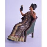 A LATE 19TH CENTURY AUSTRIAN COLD PAINTED BRONZE ~EROTIC~ FIGURE by Franz Xavier Bergmann,