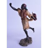 A LATE 19TH CENTURY AUSTRIAN COLD PAINTED BRONZE FIGURE by Franz Xavier Bergmann, modelled as a male